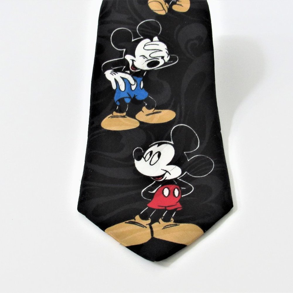 Men's Disney Tie | Mickey Mouse Silk Black Necktie